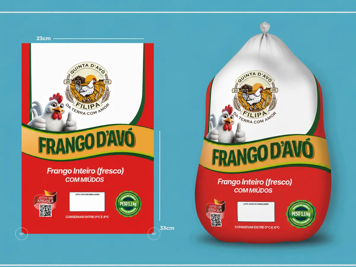 Rótulo do Frango d'Avó com informação nutricional